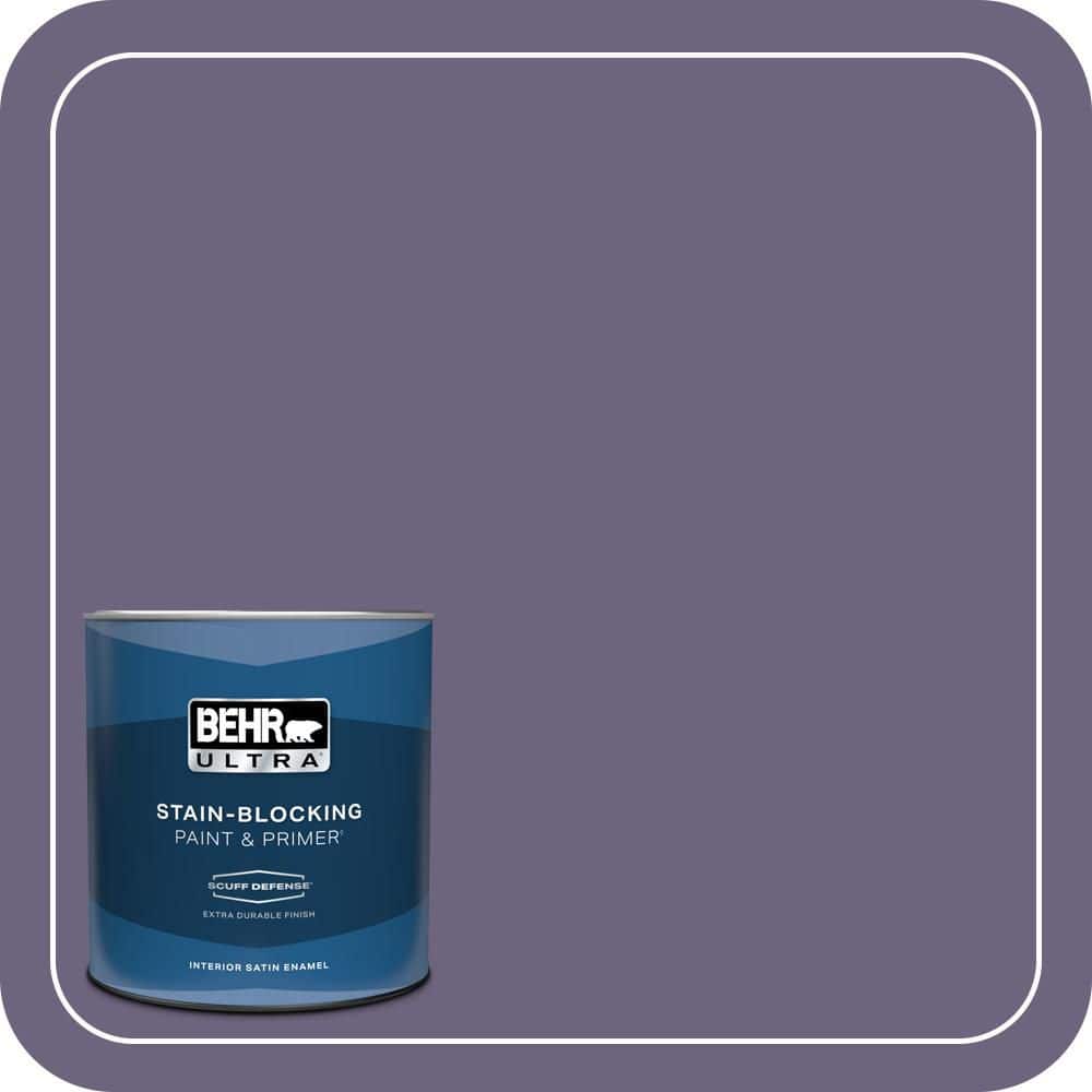 BEHR ULTRA 1 qt. #650F-6 Victorian Iris Extra Durable Satin Enamel Interior Paint & Primer