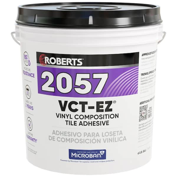 ROBERTS 2057 4 Gal. 24 Hour Dry Time Vinyl Composition Tile Floor Adhesive in Creamy Tan
