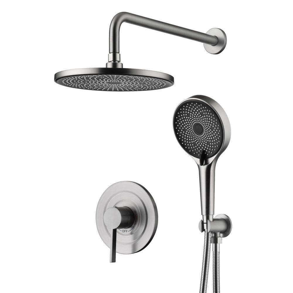 SUMERAIN Modern Single Handle 1-Spray Shower Faucet 1.8 GPM with Ceramic Disc Valves in. Brushed Nickel (Valve Included) (1)