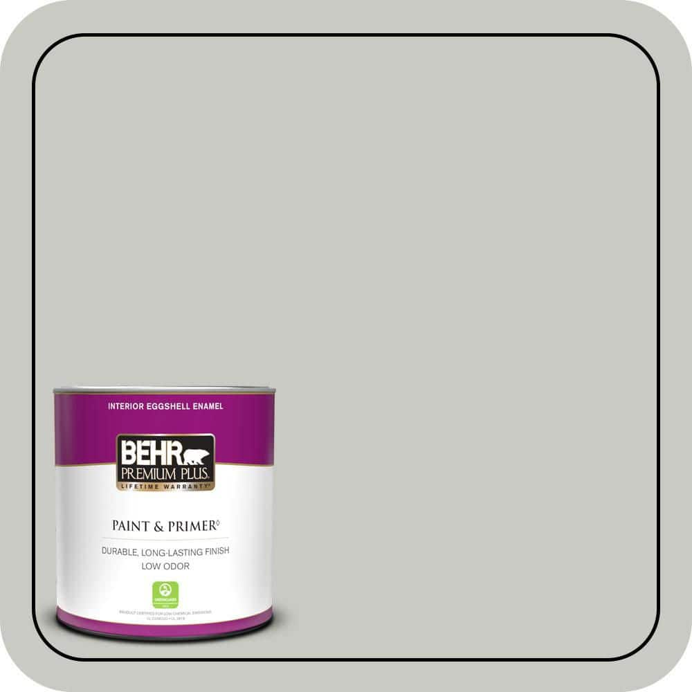BEHR PREMIUM PLUS 1 qt. #N380-2 Heath Gray Eggshell Enamel Low Odor Interior Paint & Primer