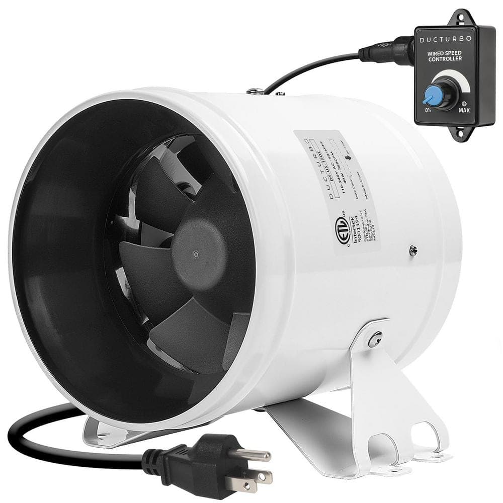 Angel Sar 5.91 in. White Aluminum Inline Duct Fans, 160 CFM Ventilation Exhaust Fan for Indoor Heating Cooling Transfer (1)