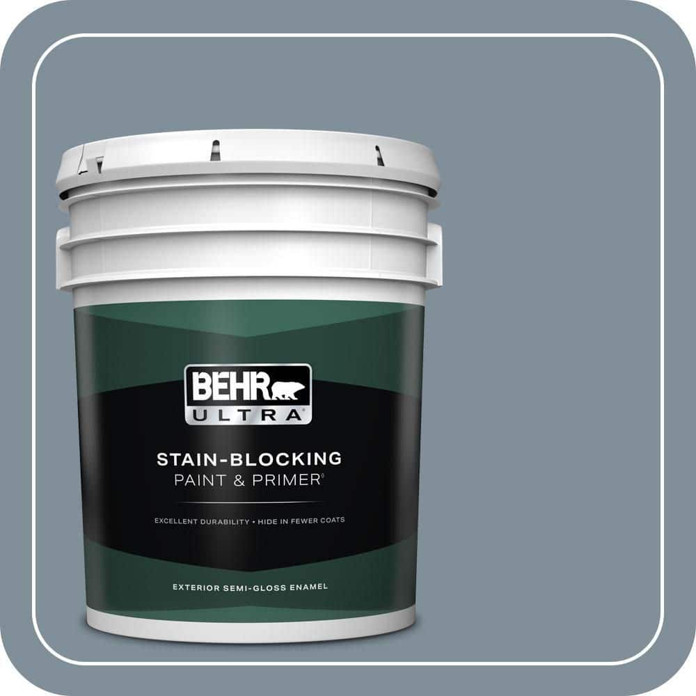 BEHR ULTRA 5 gal. #MQ5-20 Cold Steel Semi-Gloss Enamel Exterior Paint & Primer