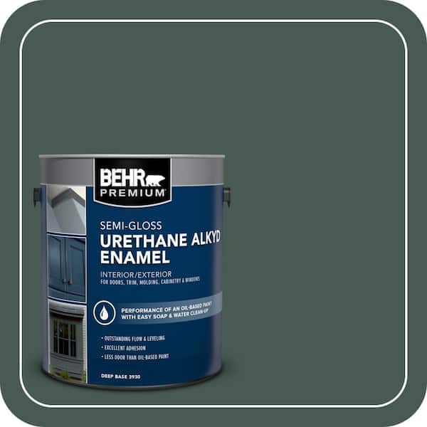 BEHR PREMIUM 1 gal. #S420-7 Secluded Woods Urethane Alkyd Semi-Gloss Enamel Interior/Exterior Paint (2)