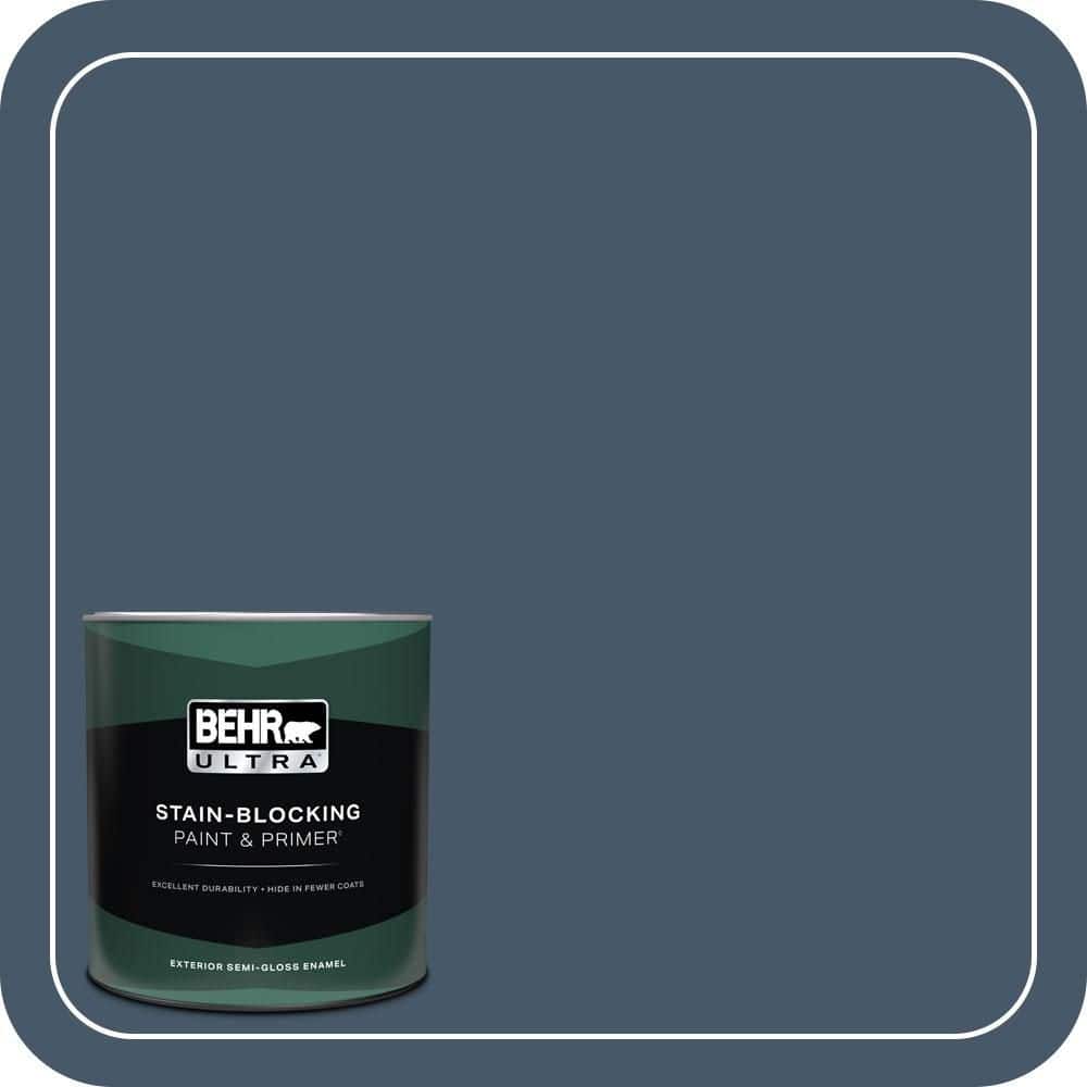 BEHR ULTRA 1 qt. #QE-55 Harbor Semi-Gloss Enamel Exterior Paint & Primer