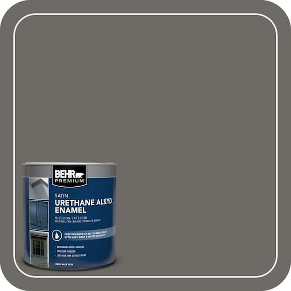 BEHR PREMIUM 1 qt. #PPU18-18 Mined Coal Satin Enamel Urethane Alkyd Interior/Exterior Paint (2)