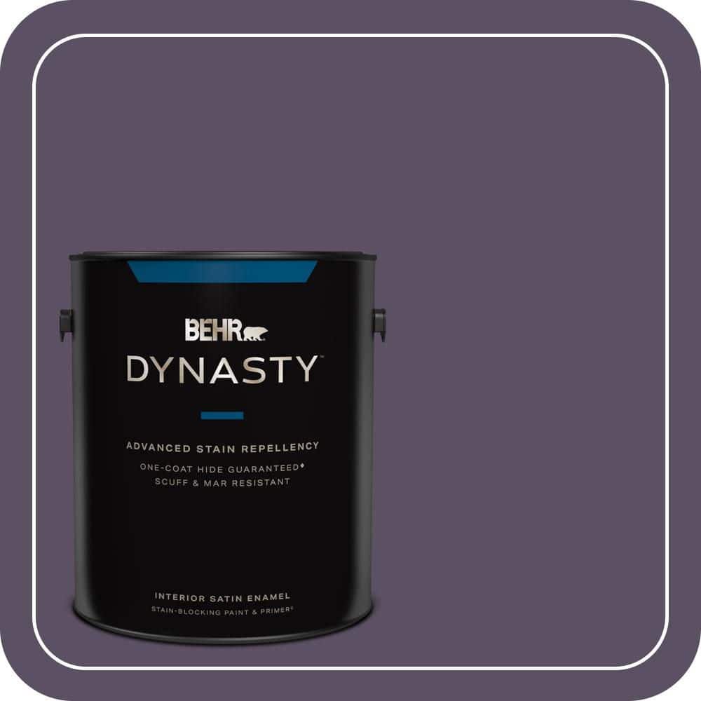BEHR DYNASTY 1 gal. #660F-7 Napa Grape Satin Enamel Interior Stain-Blocking Paint & Primer