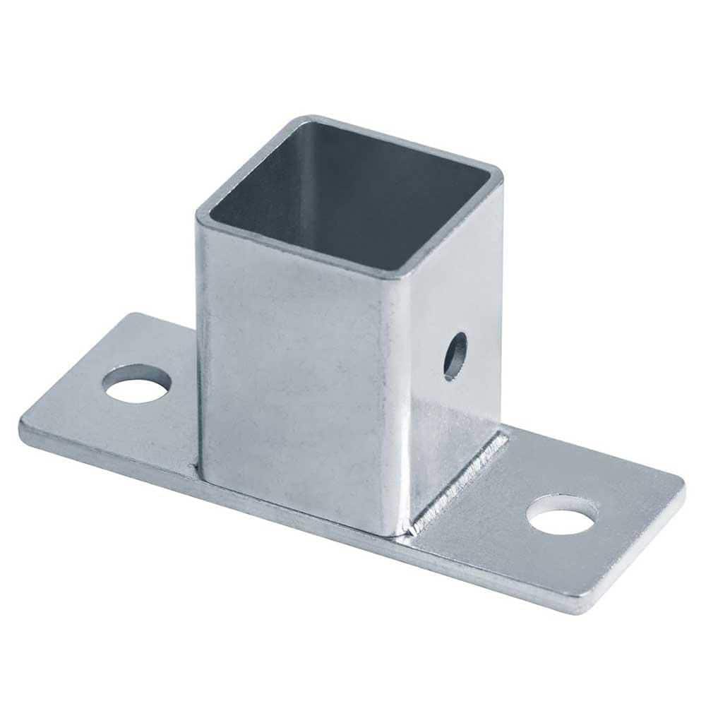 Afoxsos 1-1/4 Square Tube Fittings with Plate Square Post Flange Base for Deck Rail Low Carbon Steel Electro-Galvanized 8 Pack (1)