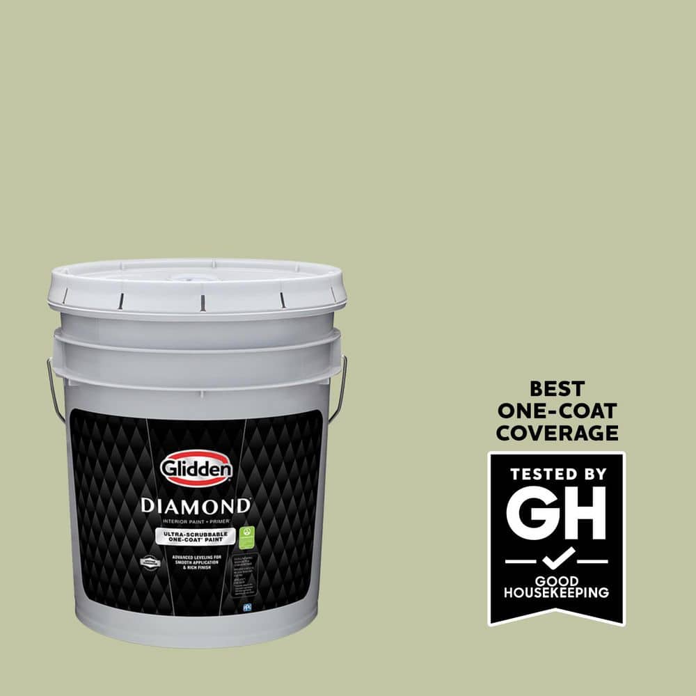 Glidden Diamond 5 gal. PPG1115-4 Sage Splendor Flat Interior Paint with Primer