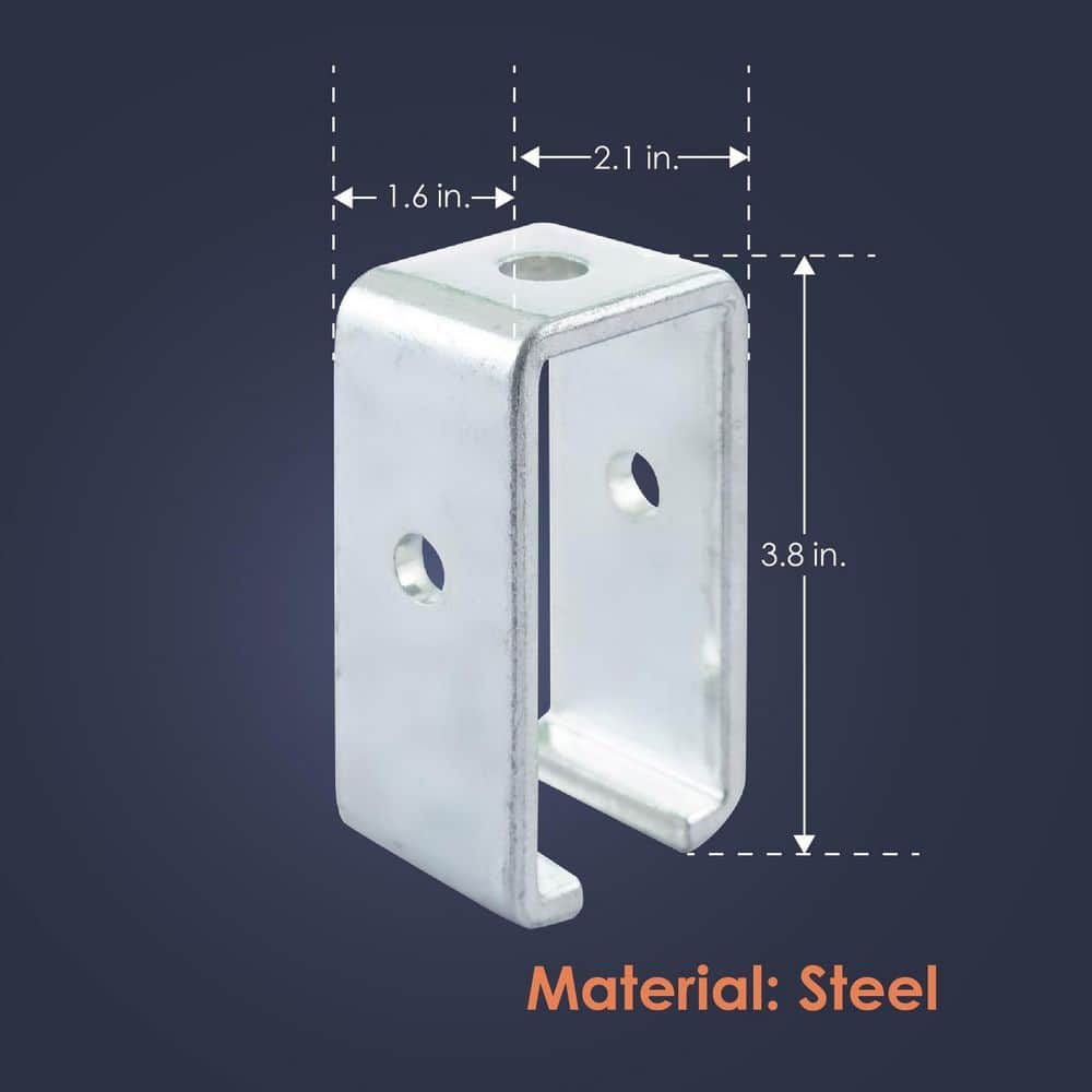 NEWHOUSE ELECTRIC 1-5/8 in. Trade Size Steel Strut Channel Trolley Track Intermediate Support Hanger, Zinc-Plated Steel, Silver (4)