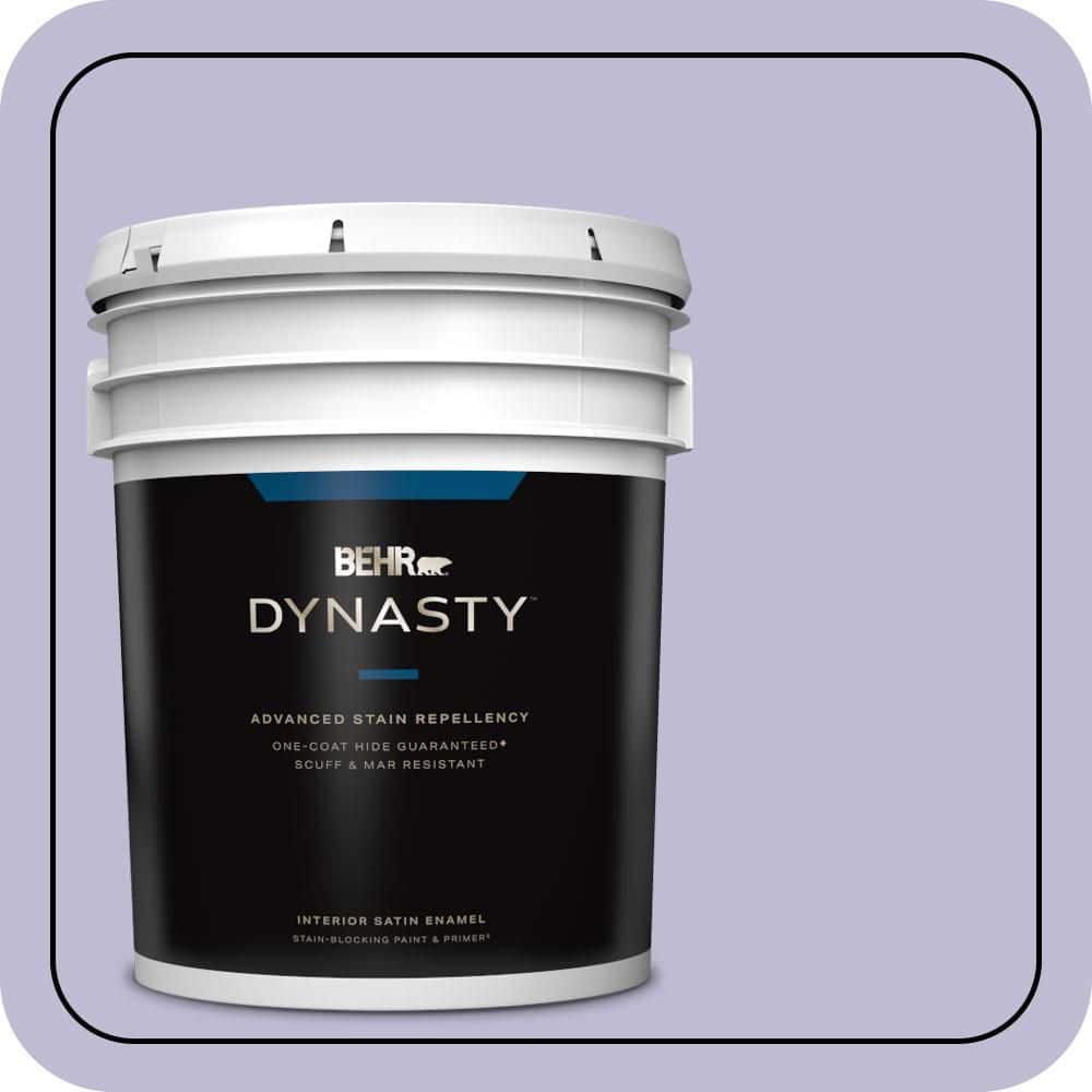 BEHR DYNASTY 5 gal. #640C-3 Twilight Pearl Satin Enamel Interior Stain-Blocking Paint & Primer