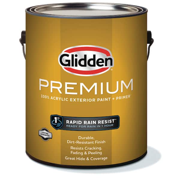 Glidden Premium 1 gal. Pure White Base 1 Flat Acrylic Exterior Paint (2)