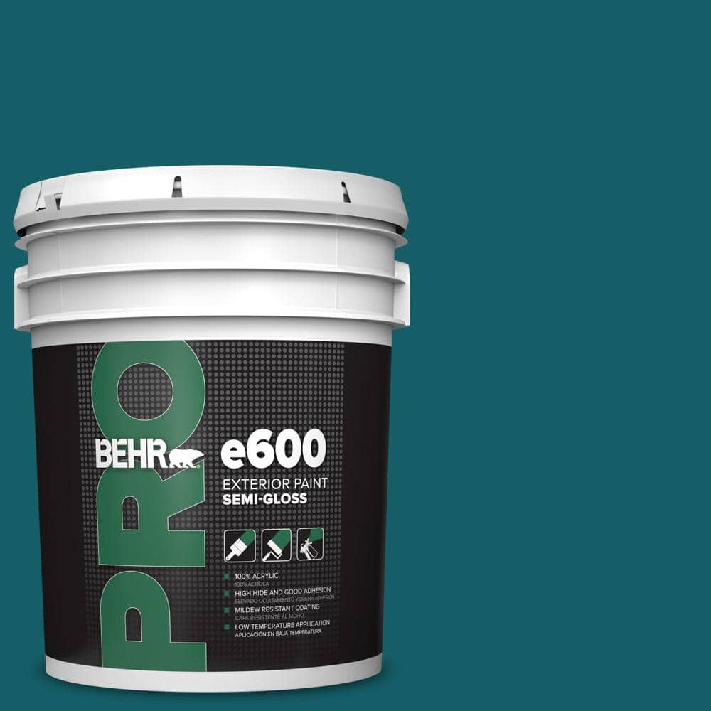 BEHR PRO 5 gal. #S-H-530 Tropical Skies Semi-Gloss Exterior Paint
