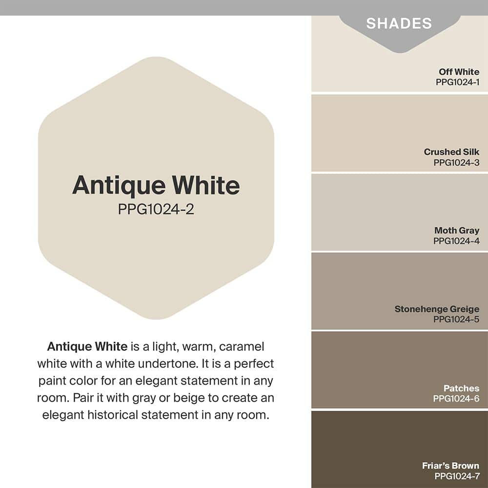 Glidden 8 oz. PPG1024-2 Antique White Satin Interior Paint Sample (3)