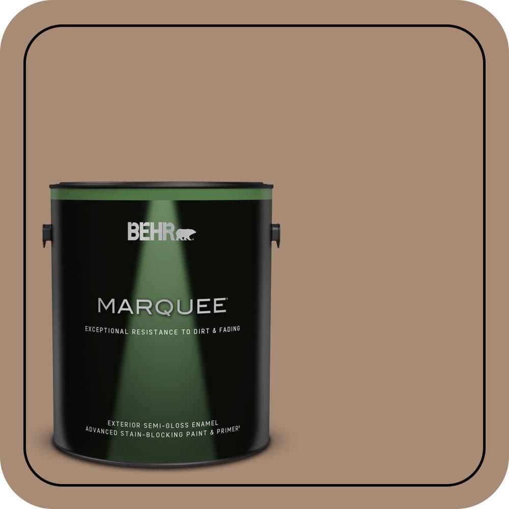 BEHR MARQUEE 1 gal. #N240-5 Rodeo Tan Semi-Gloss Enamel Exterior Paint & Primer
