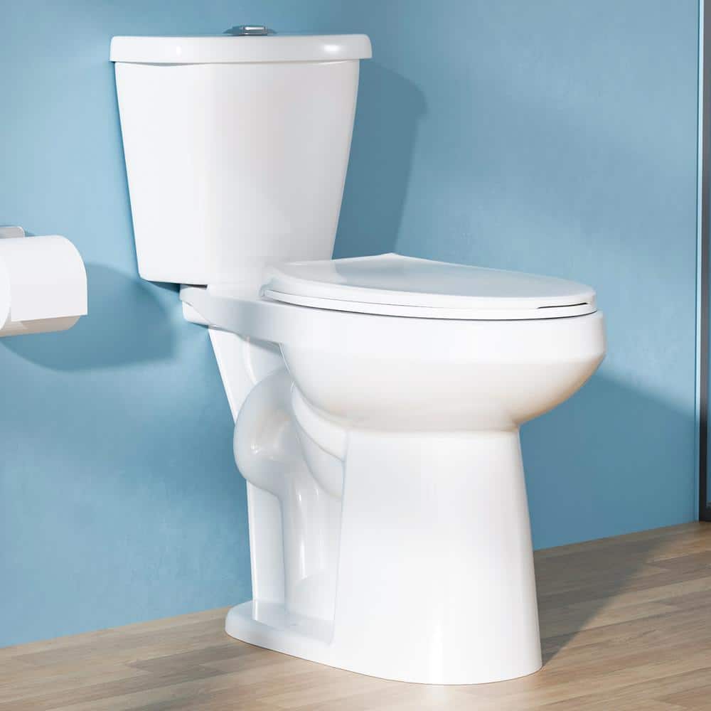 HOMLYLINK 21 in. Extra Tall 2-Piece Toilet Dual Flush 1.1/1.6 GPF Elongated Height Toilet in White Tall Toilet 12 in. Rough In