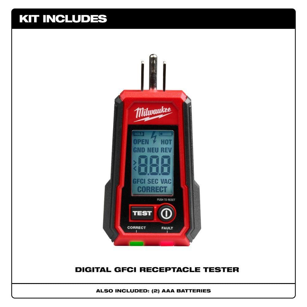 Milwaukee Digital GFCI Receptacle Tester with Circuit Breaker Finder Accessory (2)