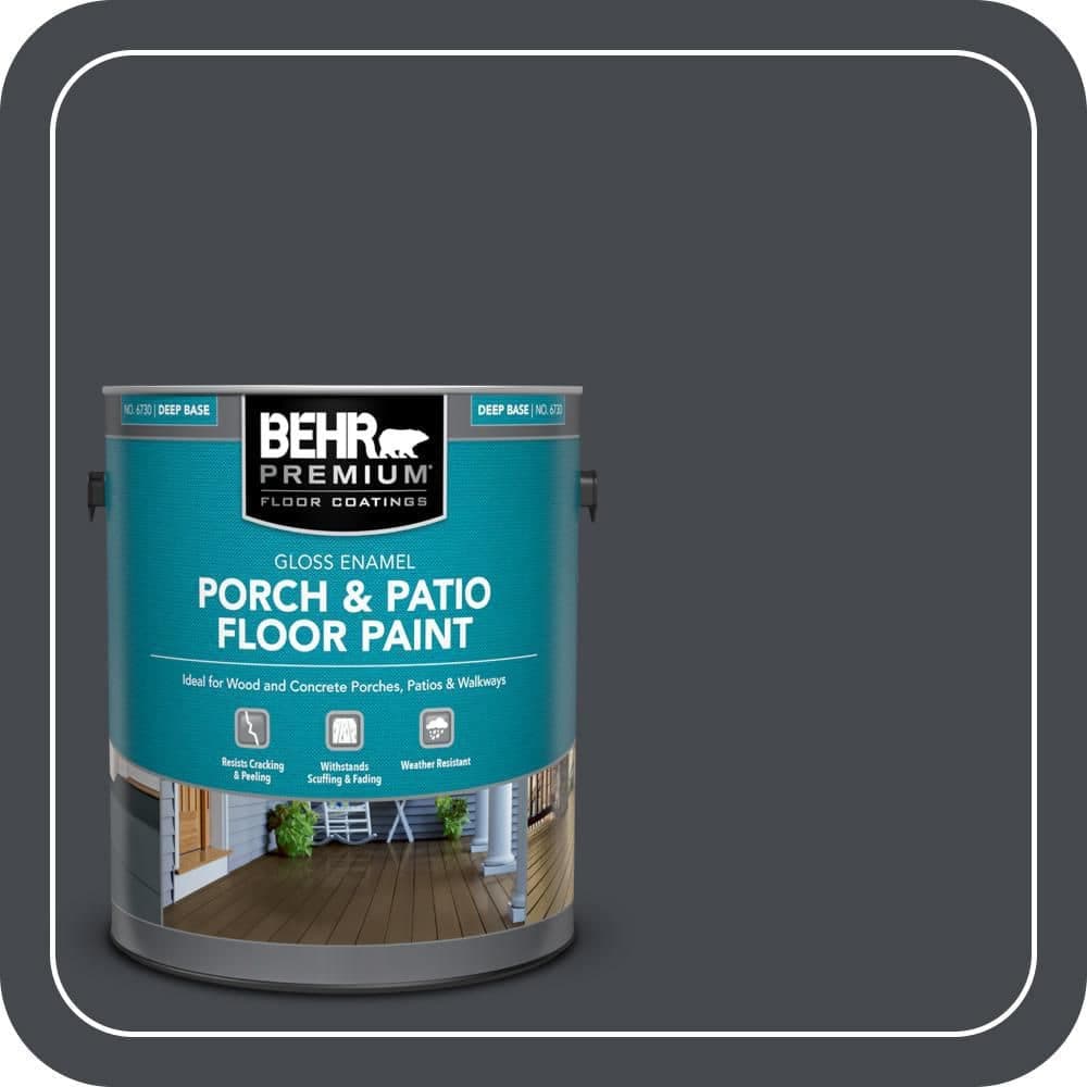 BEHR PREMIUM 1 gal. #N490-7 Ink Black Gloss Enamel Interior/Exterior Porch and Patio Floor Paint