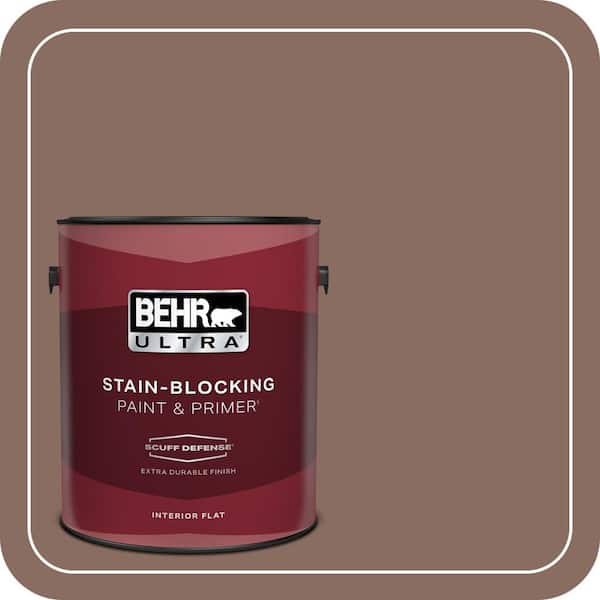 BEHR ULTRA 1 gal. #N150-5 French Truffle Extra Durable Flat Interior Paint & Primer (2)