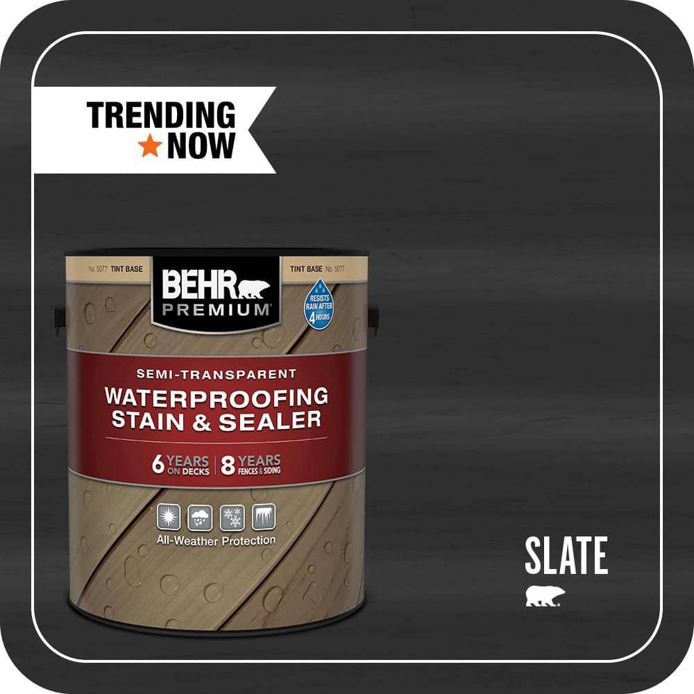 BEHR PREMIUM 1 gal. #ST-102 Slate Semi-Transparent Waterproofing Exterior Wood Stain and Sealer (1)