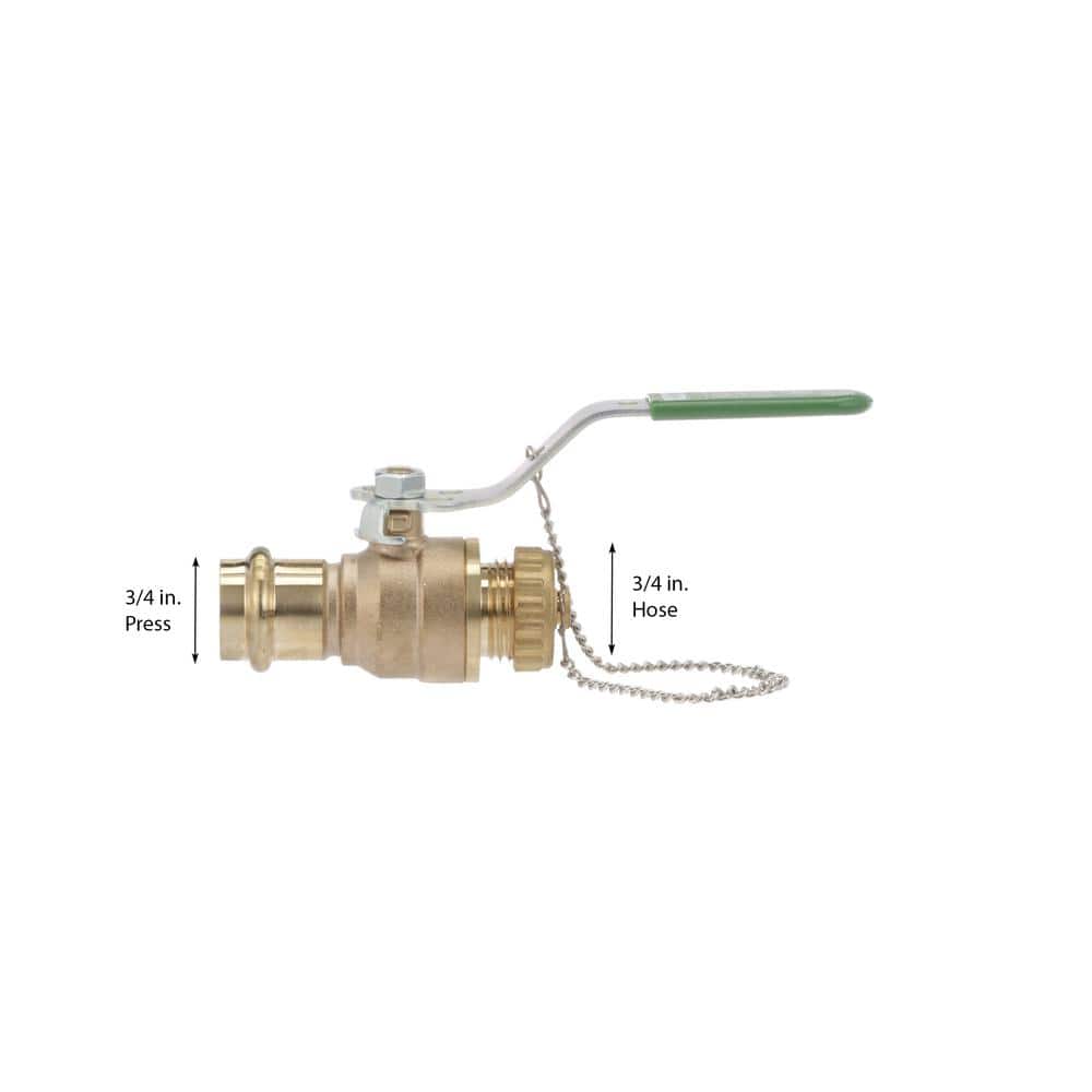 Viega ProPress 3/4 in. Press x Hose Zero-Lead Bronze Ball Valve with Lockable Metal Handle (2)