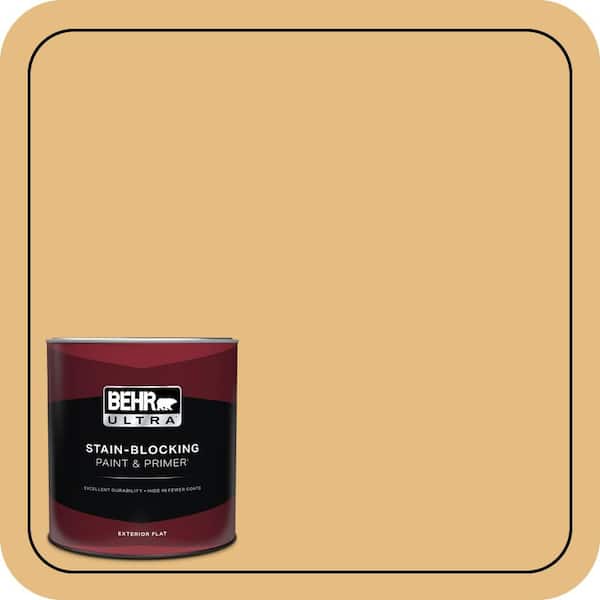 BEHR PREMIUM PLUS #320D-4 Arizona Tan Flat Interior/Exterior Paint & Primer Color Sample (2)