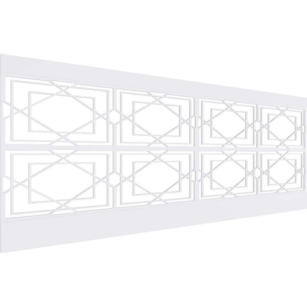 Ekena Millwork 36 in. H x 94-1/2 in. W 23.64 sq. ft. Lakewood PVC Wainscot Paneling Kit (1)