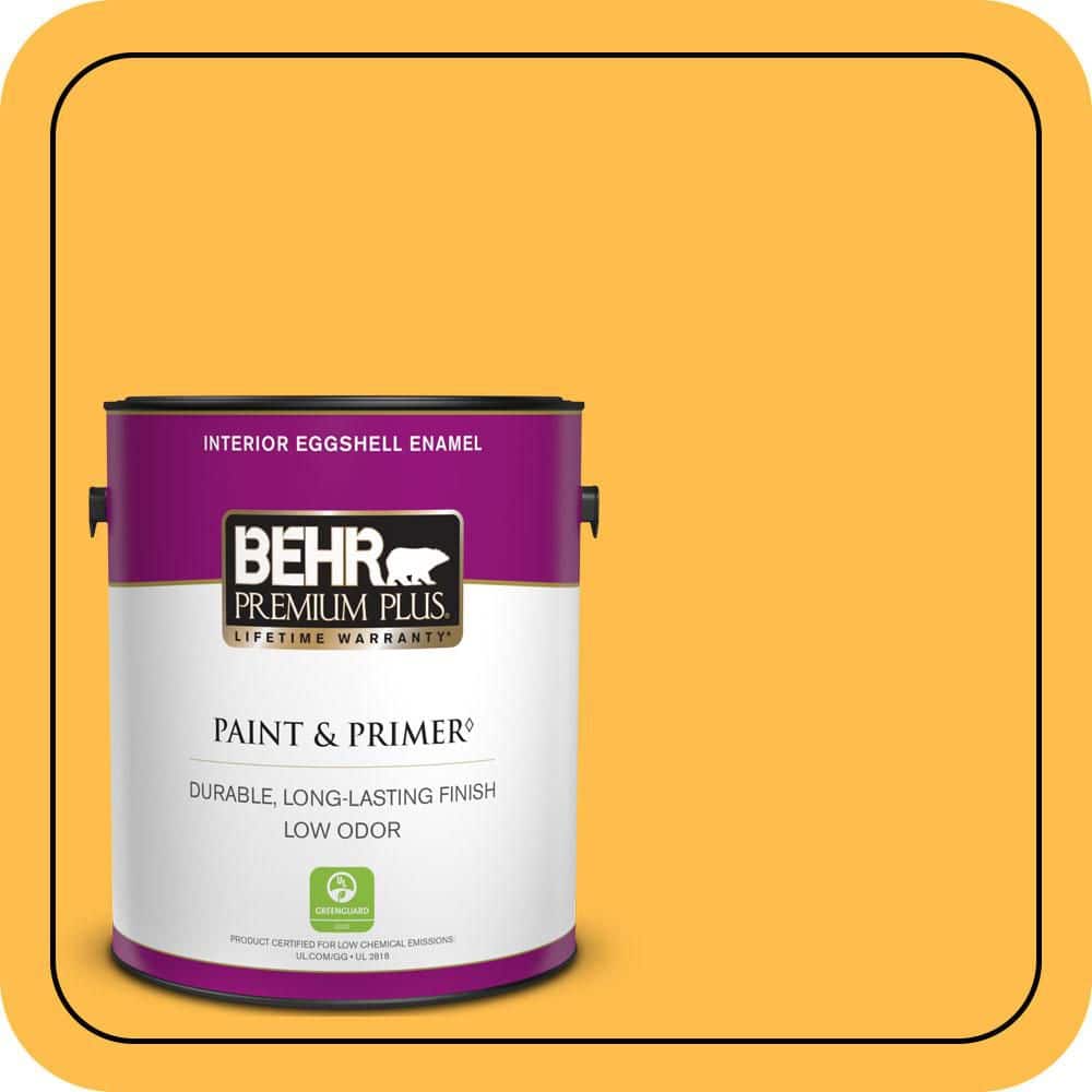 BEHR PREMIUM PLUS 1 gal. #310B-6 Twenty Carat Eggshell Enamel Low Odor Interior Paint & Primer