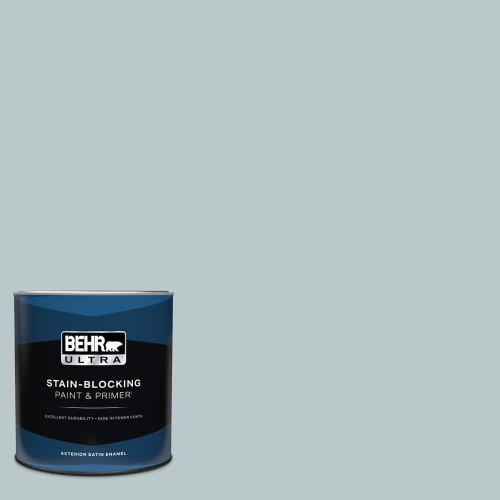 BEHR ULTRA 1 qt. #N470-2A Dusted Blue Satin Enamel Exterior Paint and Primer (1)