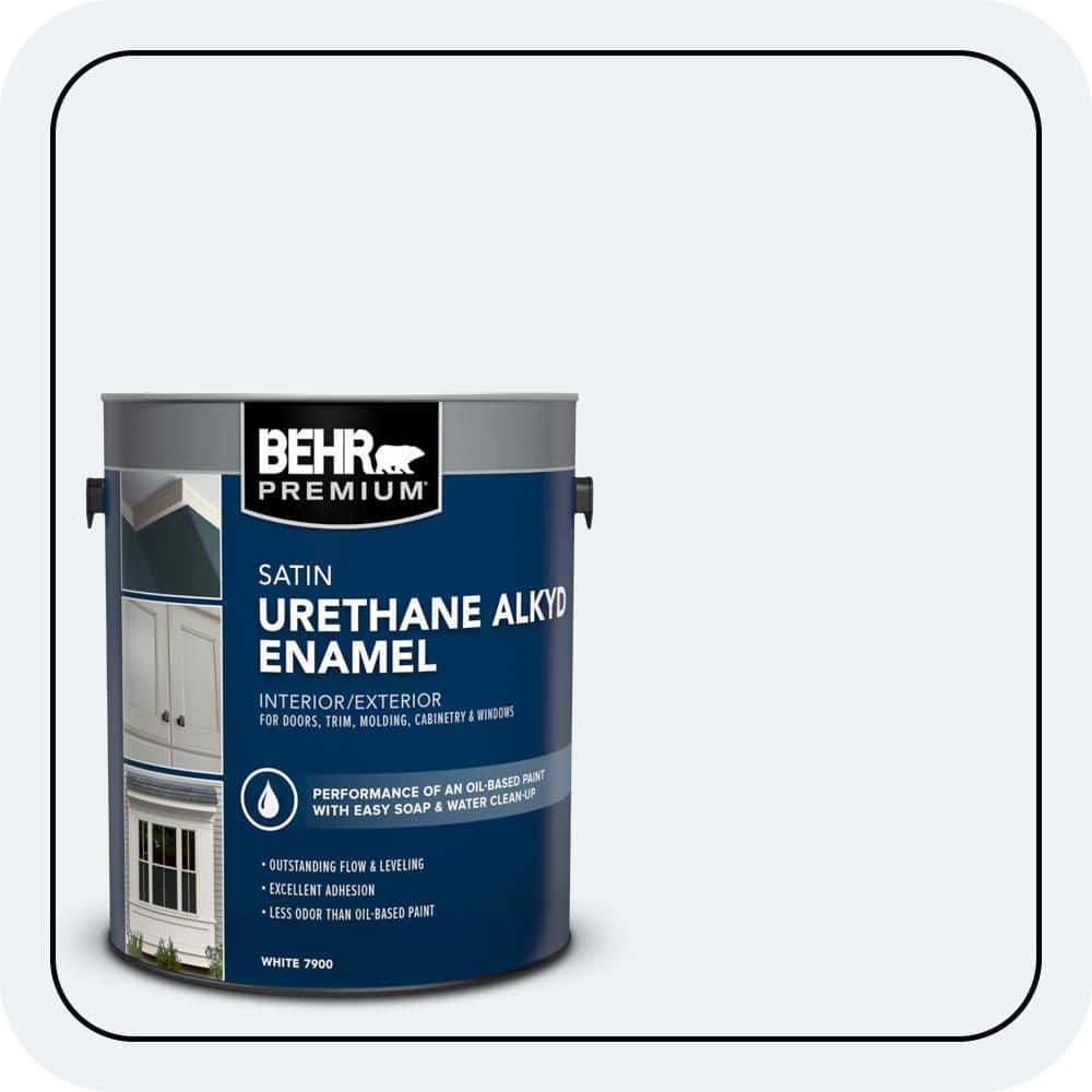 BEHR PREMIUM 1 gal. #BL-W10 Maui Mist Urethane Alkyd Satin Enamel Interior/Exterior Paint