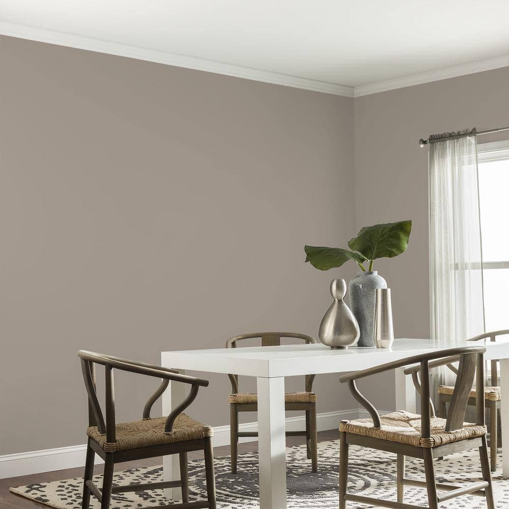 Glidden Diamond 1 gal. PPG1000-4 Winter Cocoa Eggshell Interior Paint with Primer (4)