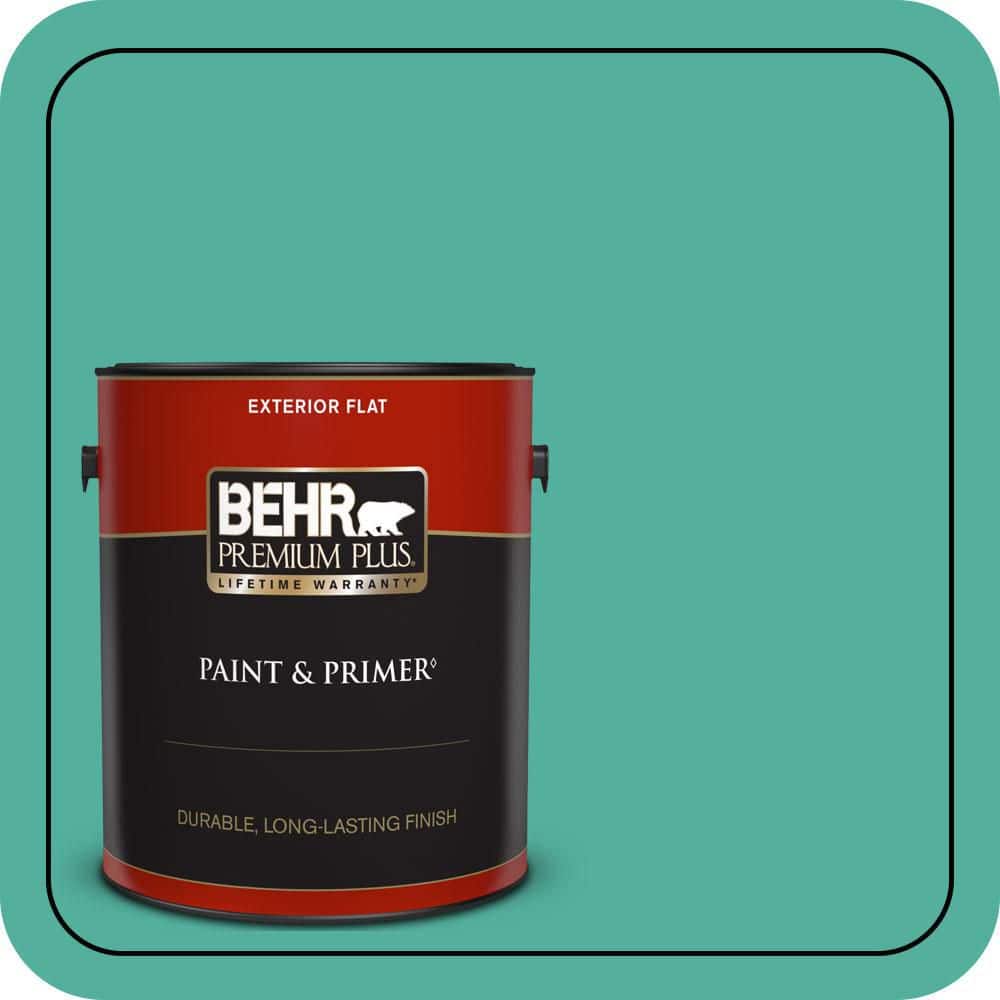 BEHR PREMIUM PLUS 1 gal. #P440-5 Water Park Flat Exterior Paint & Primer