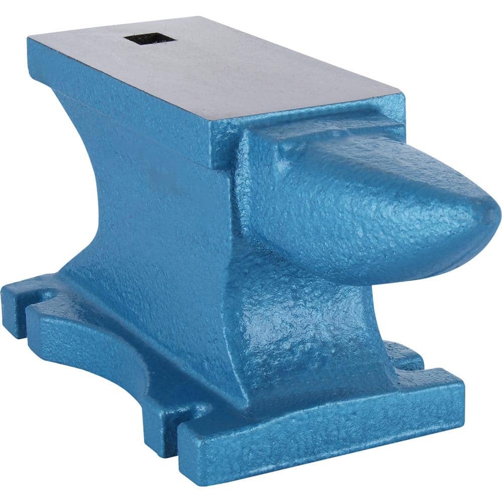 SKYSHALO Single Horn Anvil 55 lbs., Cast Iron Anvil Blacksmith Withstands Heavy Blows, Rugged Round Horn Anvil Blacksmith Tool (1)