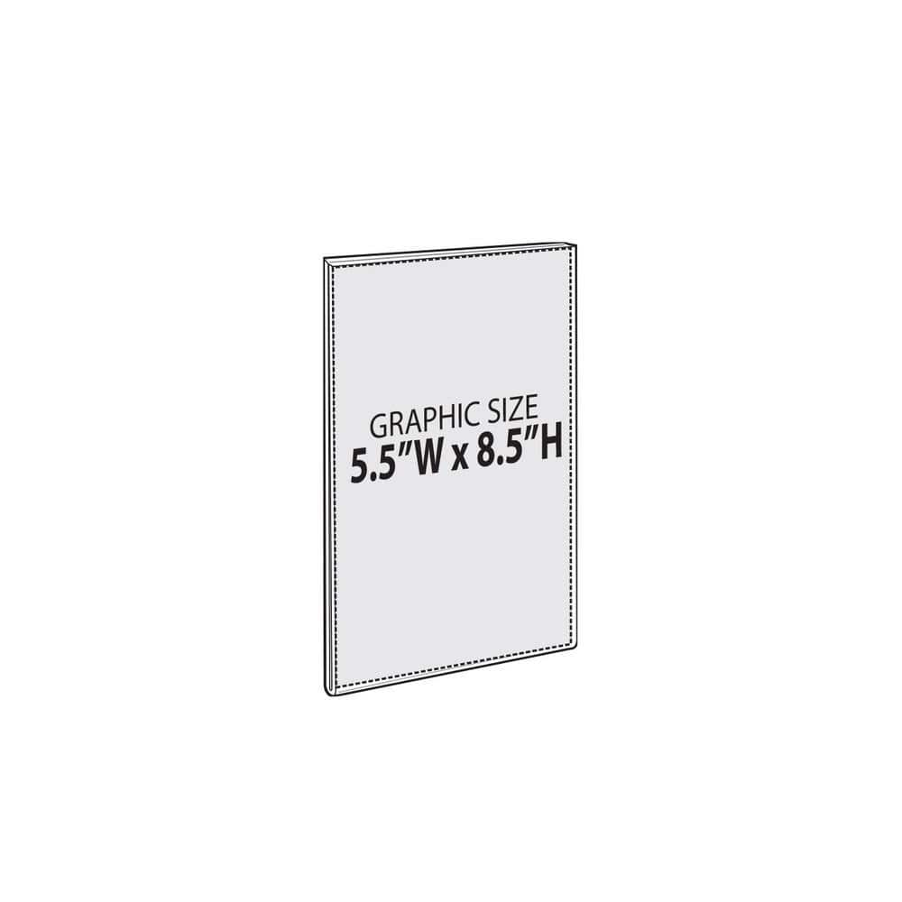 Azar Displays 5.5 in. x 8.5 in. Acrylic Clear Wall U Frame with Adhesive Tape (2)