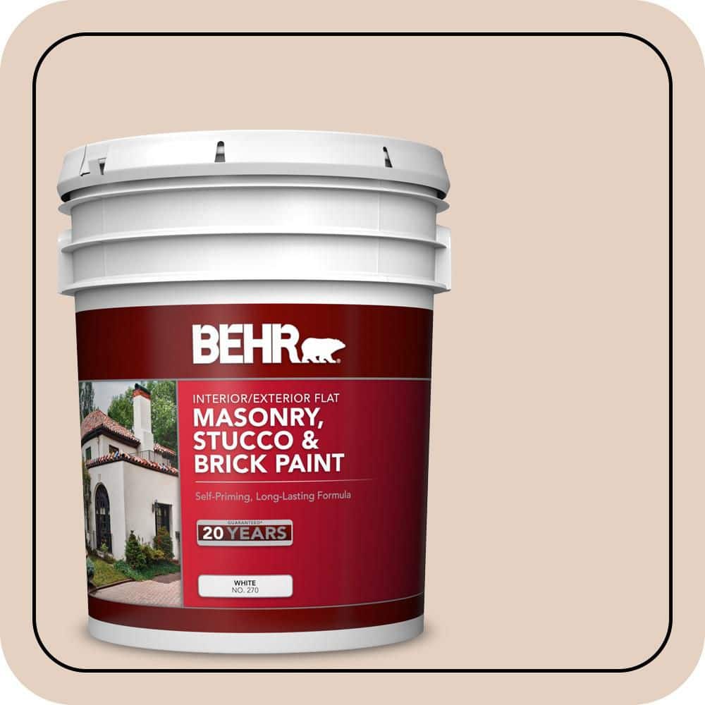BEHR 5 gal. #S220-1 Autumn Blush Flat Interior/Exterior Masonry, Stucco and Brick Paint (1)