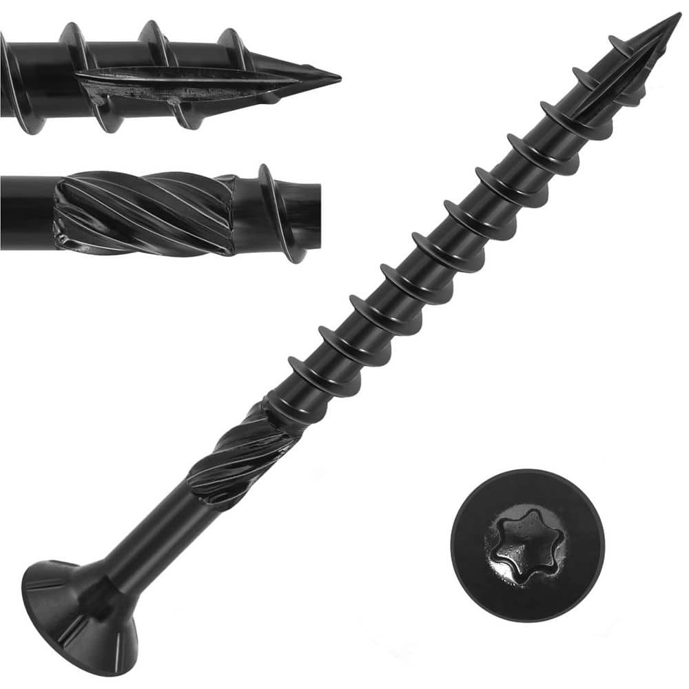 Afoxsos Heavy Duty Black Rust Resistant Torx Drive Exterior Deck Screws with Epoxy Coating for Outdoor Use (43-Pack) (1)