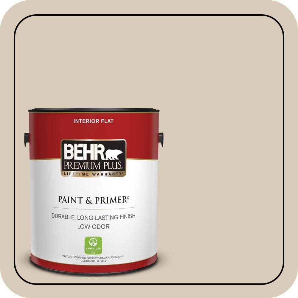 BEHR PREMIUM PLUS 1 gal. #MQ2-27 Studio Clay Flat Low Odor Interior Paint & Primer (1)