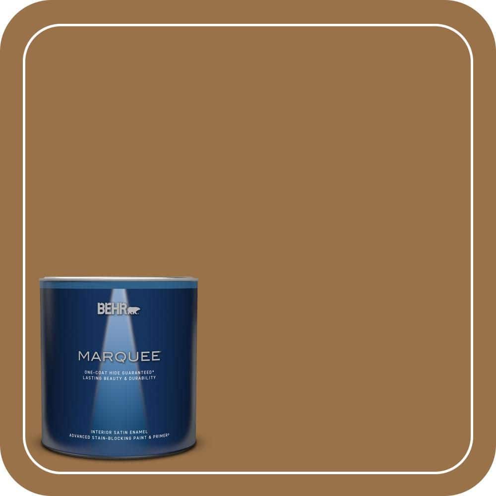 BEHR MARQUEE 1 qt. #PPU4-17 Olympic Bronze Satin Enamel Interior Paint & Primer