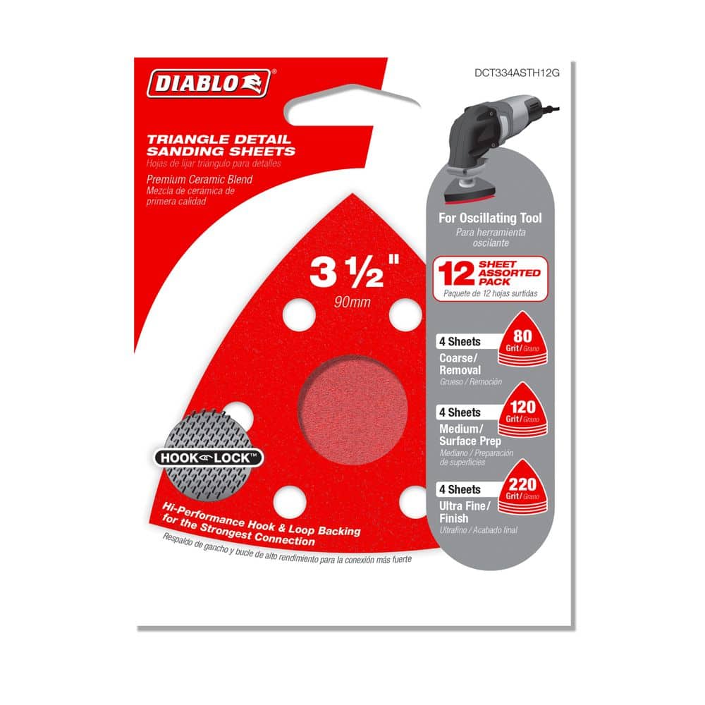 DIABLO . Oscillating Detail Triangle Sanding Sheet Set (3)