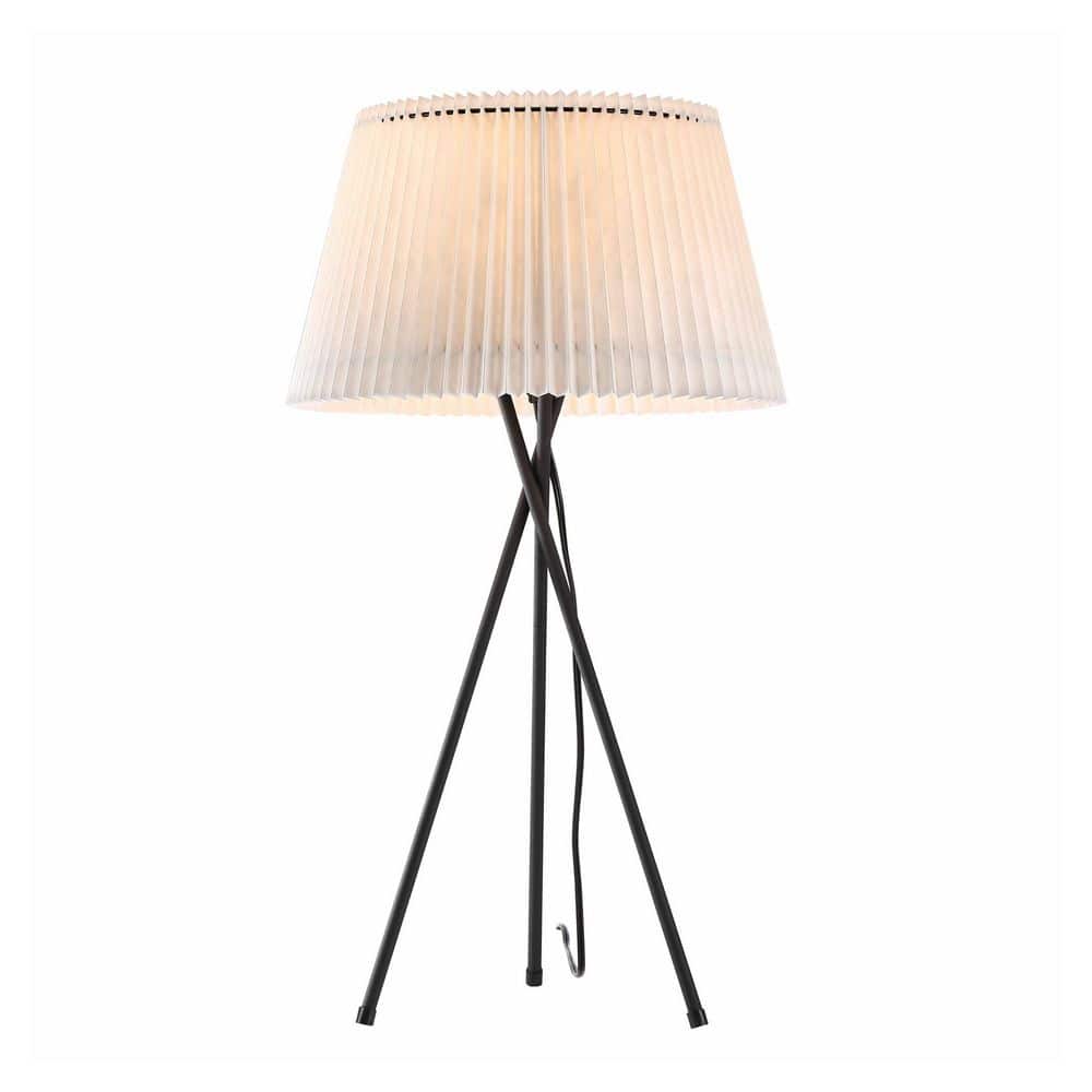 Hampton Bay 55 in. Black Modern 1-Light Convertible Tripod Floor Lamp for Living Rooms with White Synthetic Material Shade (3)