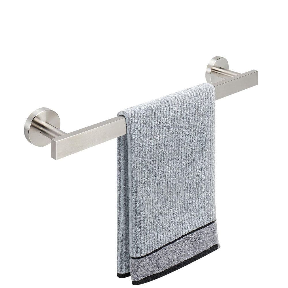 KHKFY 16 in. Wall Mounted Towel Bar, 304 Stainless Steel, Brushed Nickel, 13 in. Usable Length, 22 lb Capacity (1)