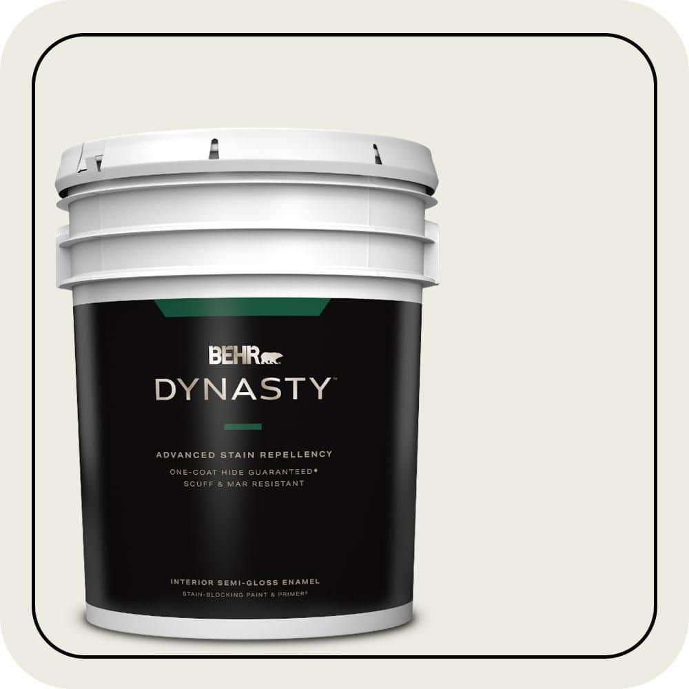 BEHR DYNASTY 5 gal. #ECC-37-2 Grand Heron Semi-Gloss Enamel Interior Stain-Blocking Paint & Primer
