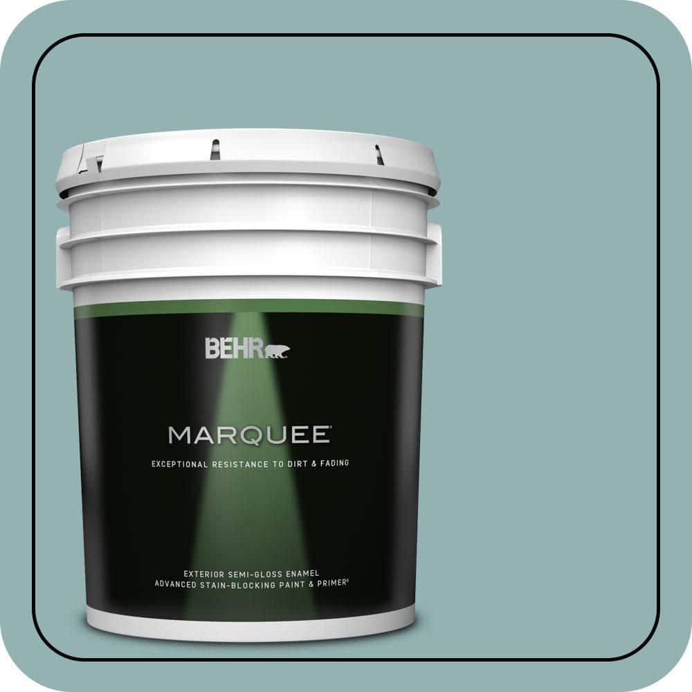 BEHR MARQUEE 5 gal. #500F-5 Gulf Winds Semi-Gloss Enamel Exterior Paint & Primer