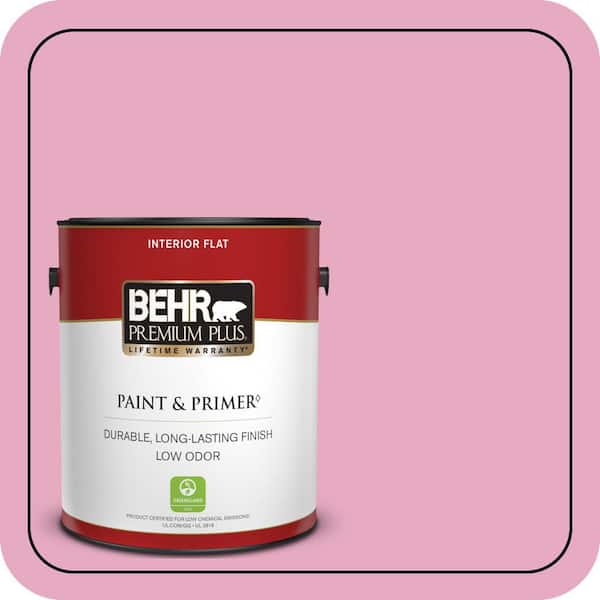 BEHR PREMIUM PLUS 1 gal. #P130-3 Little Princess Flat Low Odor Interior Paint & Primer (2)