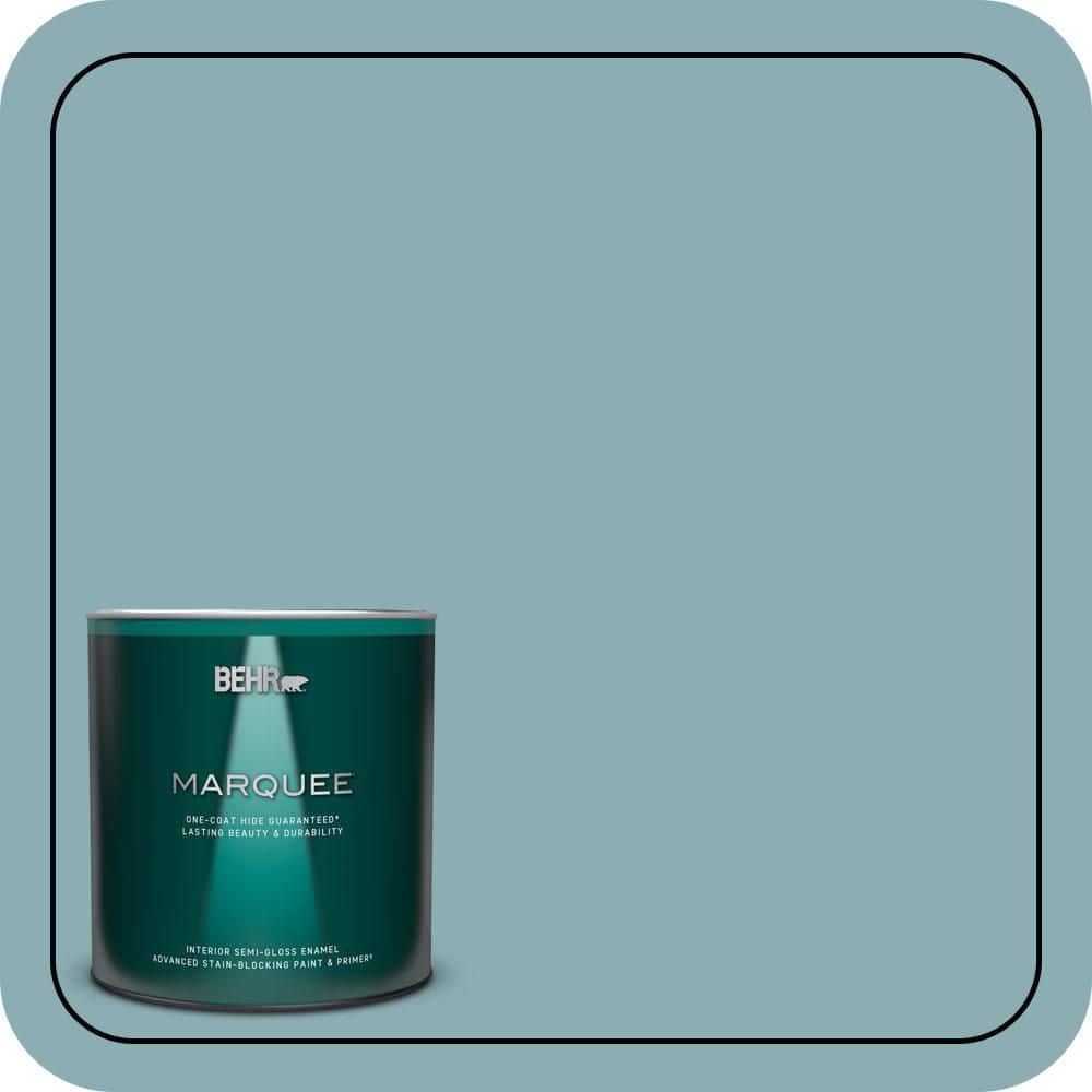 BEHR MARQUEE 1 qt. #510F-4 Bon Voyage Semi-Gloss Enamel Interior Paint & Primer