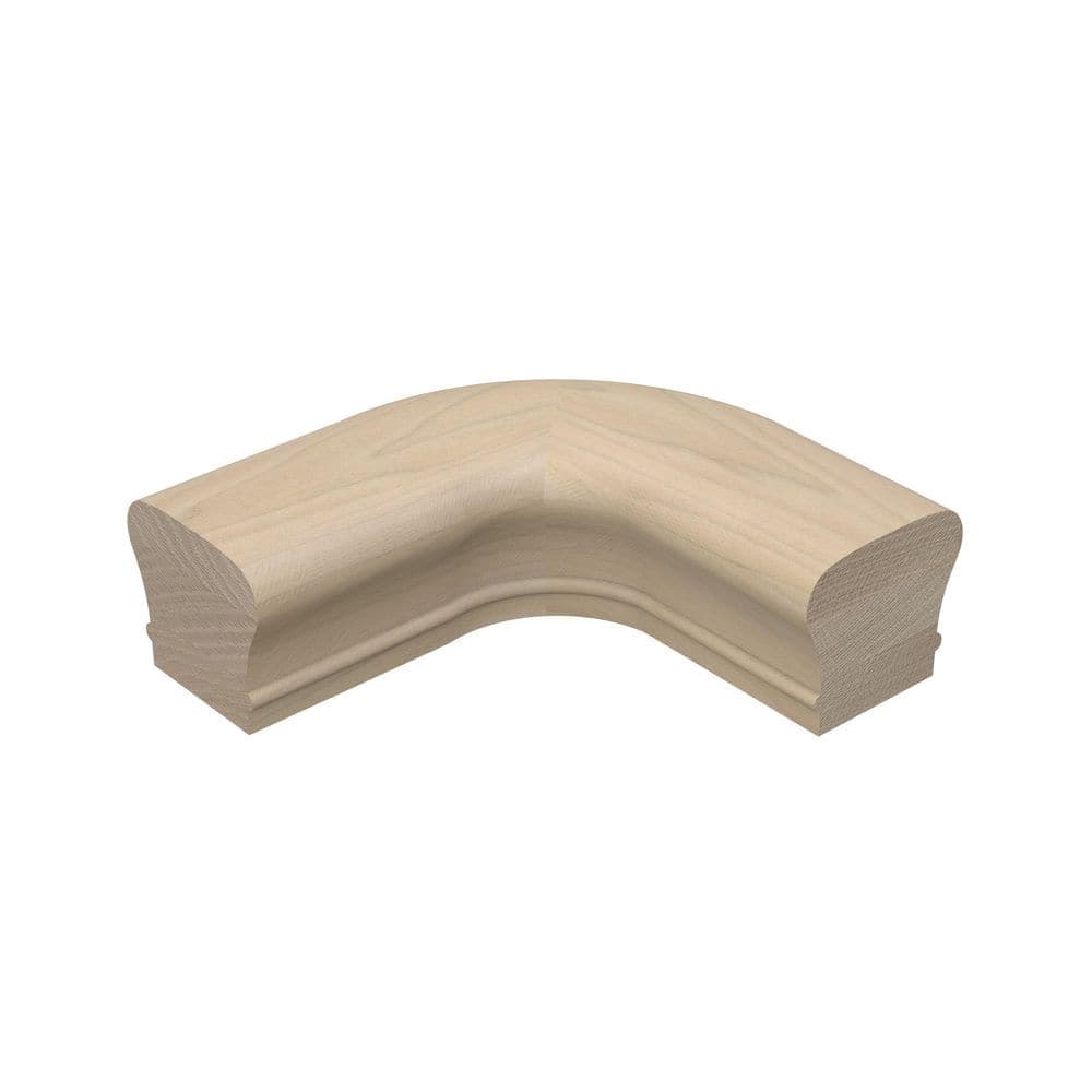 EVERMARK Stair Parts 7211 Unfinished Poplar 90° Level Quarter Turn Handrail Fitting (1)