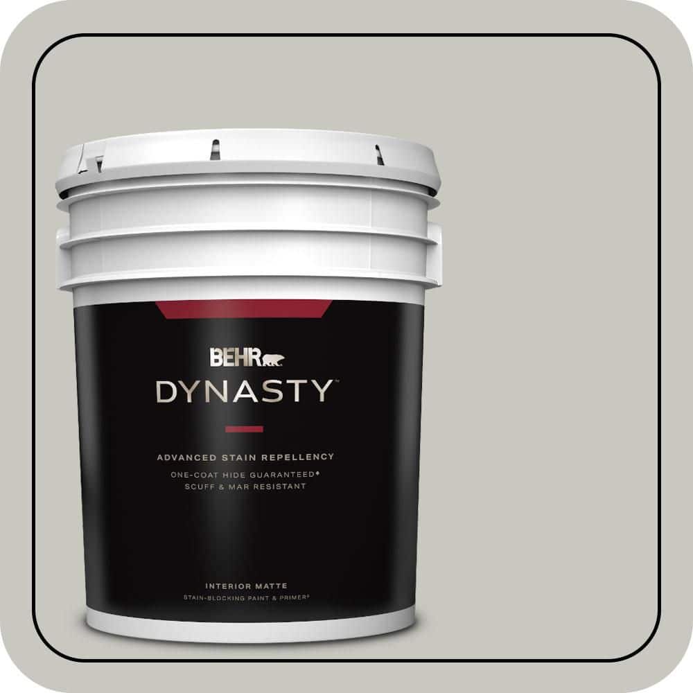 BEHR DYNASTY 5 gal. #N360-2 Silver Marlin Matte Interior Stain-Blocking Paint & Primer