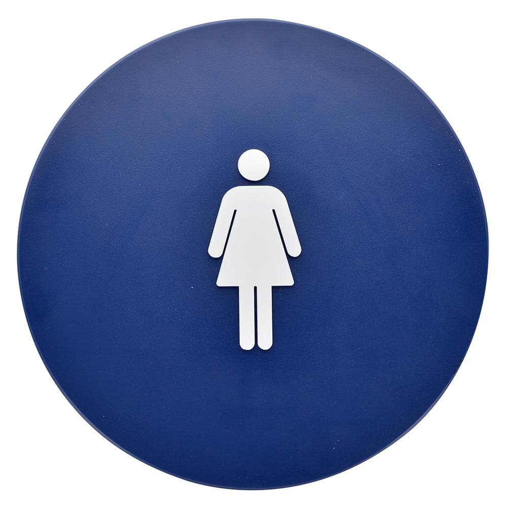 Hillman 12 in. x 12 in. Blue Circle California A.D.A. Plastic Women's Restroom Sign (1)