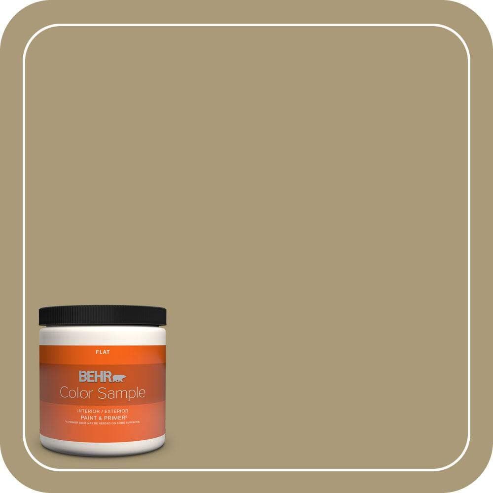 BEHR PREMIUM PLUS #PPU8-06 Exploring Khaki Enamel Interior/Exterior Paint & Primer Color Sample (1)