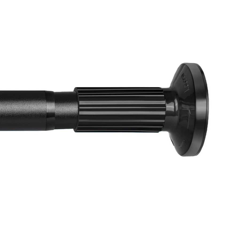 Numhew Black Stainless Steel 51 in. - 165 in. Extra Long Adjustable Spring Tension Curtain Rod No Drilling for Window Bathroom (1)