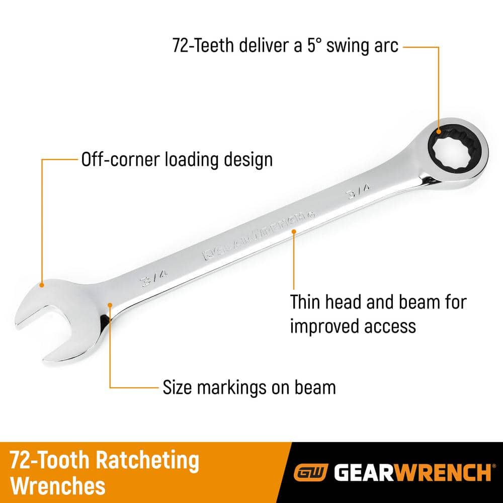 GEARWRENCH SAE/ 12-Point Ratcheting Combination Wrench Set (2)